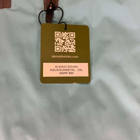 Above The Links Golf Pullover Men 2XL Aqua Gunmetal Half Zip Performance Shirt - Picture 7 of 9